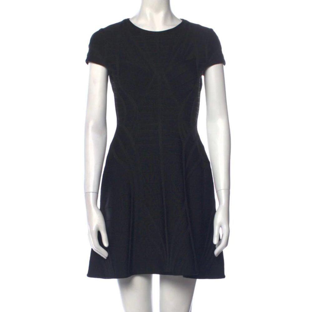 Herve Leger Crew Neck Mini Dress